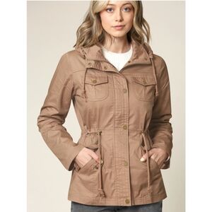 Made by Johnny Jacket Women's Small Color KHAKI Anorak Parka